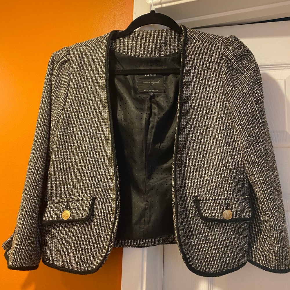 ANTHRO SANCTUARY Tweed Blazer Couture Jacket // SZ S